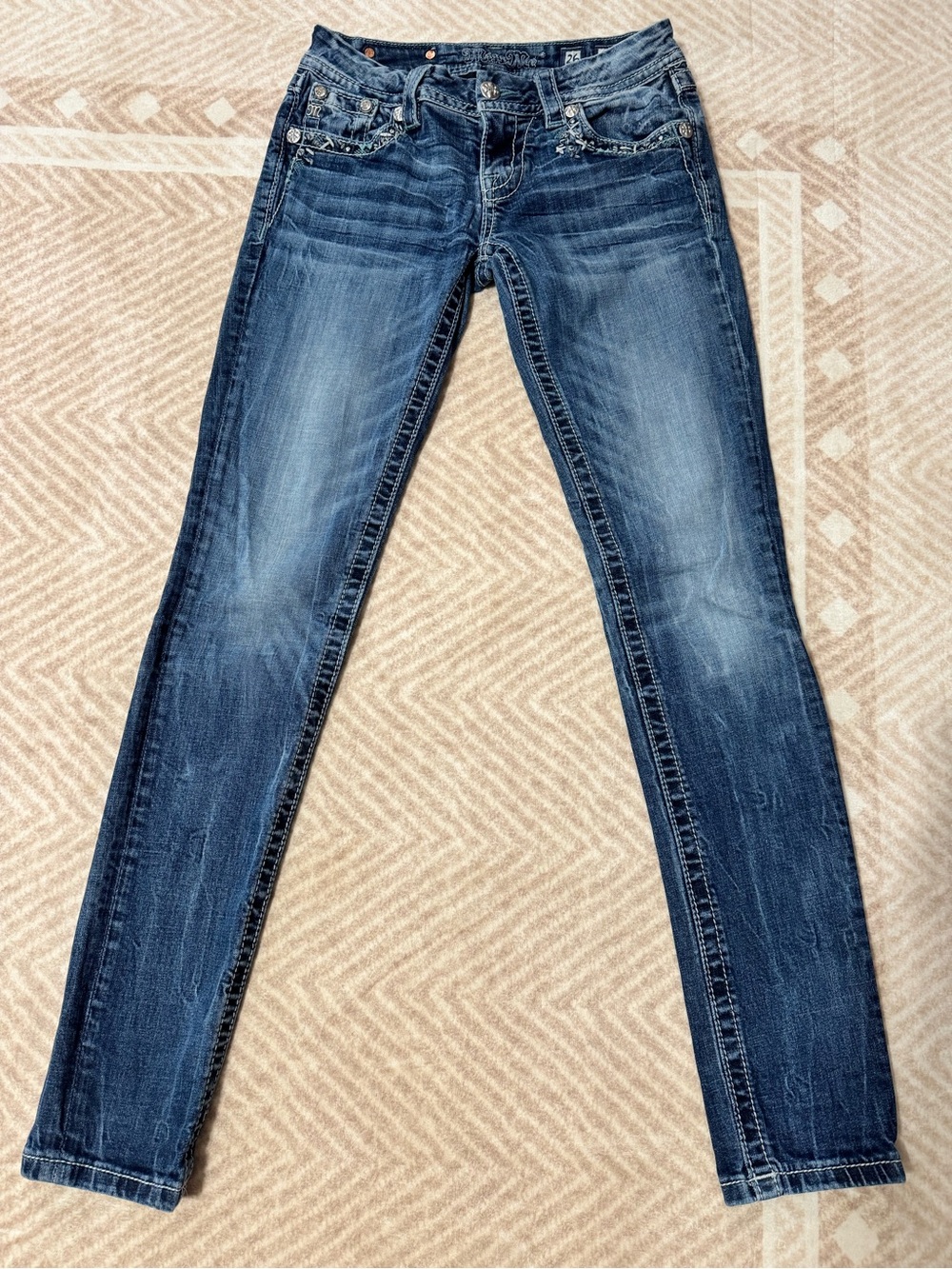 Miss Me Women's Skinny Jeans in Dark Blue Wash